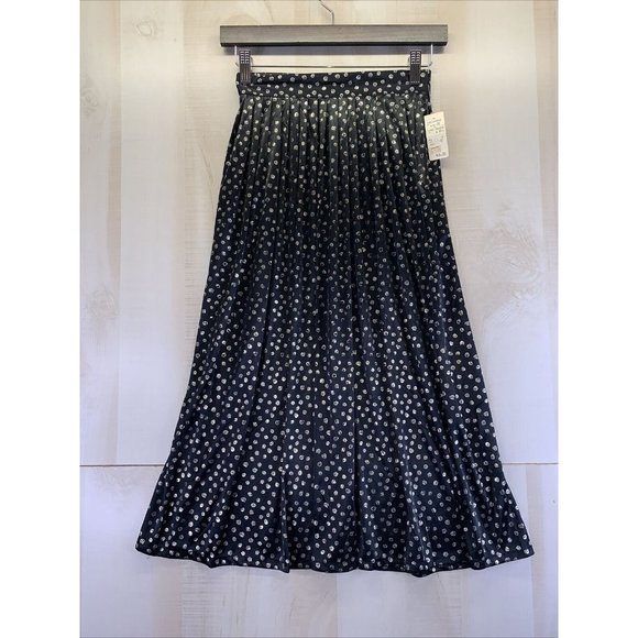 Vintage 1980-90s Fundamental Things For Petites Womens Black Long Skirt Sz 2 NWT - Picture 1 of 7
